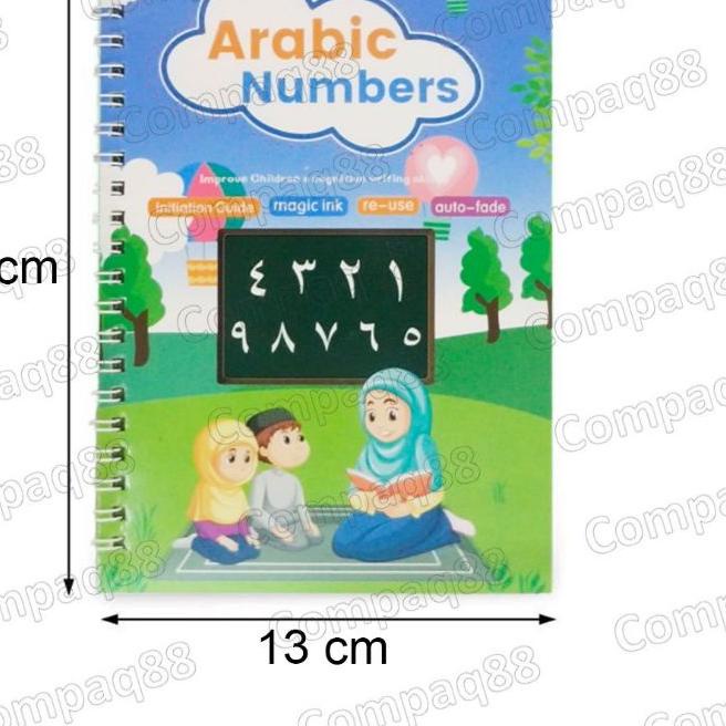 SALE|SQ31|1 Set 2 Buku Magic Pratice Book Hijaiyah &amp; Arabic Numbers Buku Belajar Menulis Buku Magic 3D