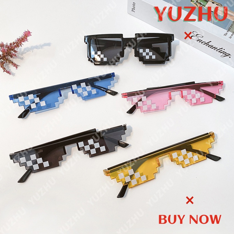 (YUZHU) Bayar di Tempat 5 Desgin Thug life Mosaic Sunglasses Kacamata Hitam Wanita/Pria Small Sunglasses