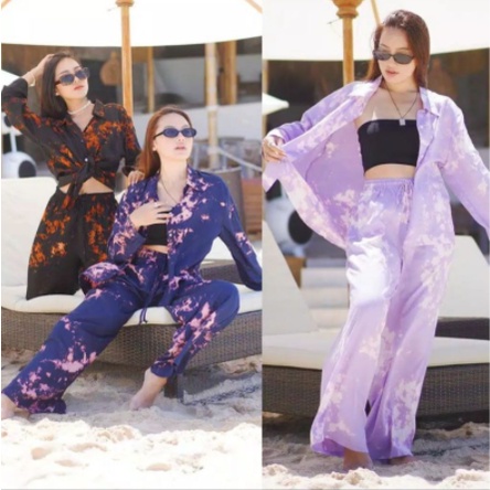 RX FASHION - LIMITED SALE SETELAN PIYAMA TIE DYE MILKWAY SERIES LENGAN PANJANG