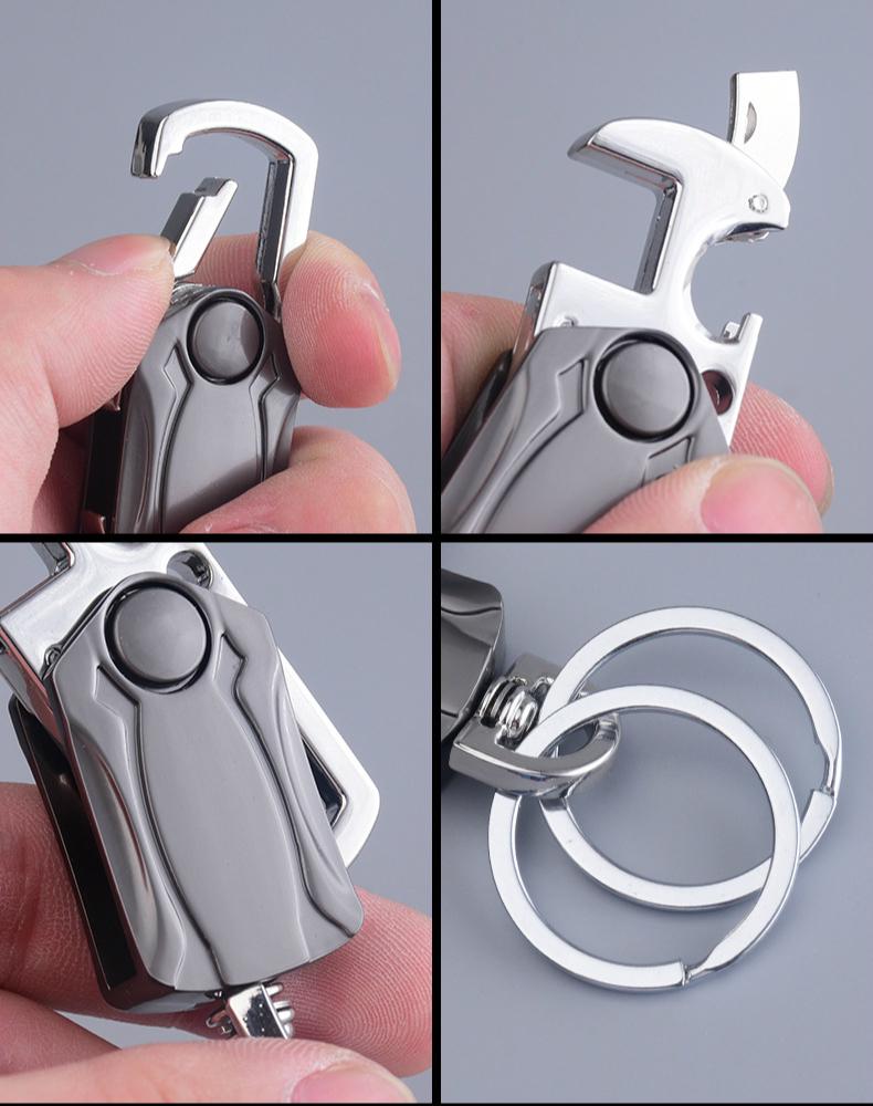 Fidget Cube Gyro Keychain Anti-Anxiety Rotatable Keyring Gantungan Kunci Mobil Gantungan Kunci Pembuka Botol Bir Multi-Fungsional Korek Api Gaya Zippo