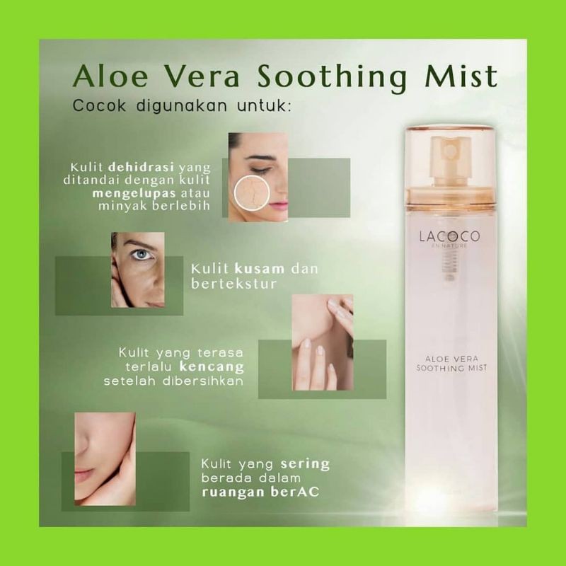 Lacoco Aloevera Shooting Mist AVMIST Pencerah dan Penyegar Wajah Aman BPOM