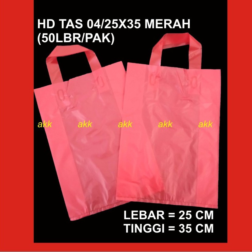 

Hd Tas 04/25x35 / Tas Plastik / Tas Souvenir Merah Isi 50 Pcs