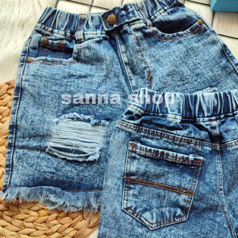 Hotpants Celana jeans pendek anak Perempuan Denim ripped sobek rumbe anak cewek tiktok