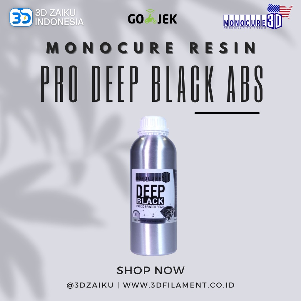 Original Monocure PRO Deep Black ABS 3D Printer Resin from Australia