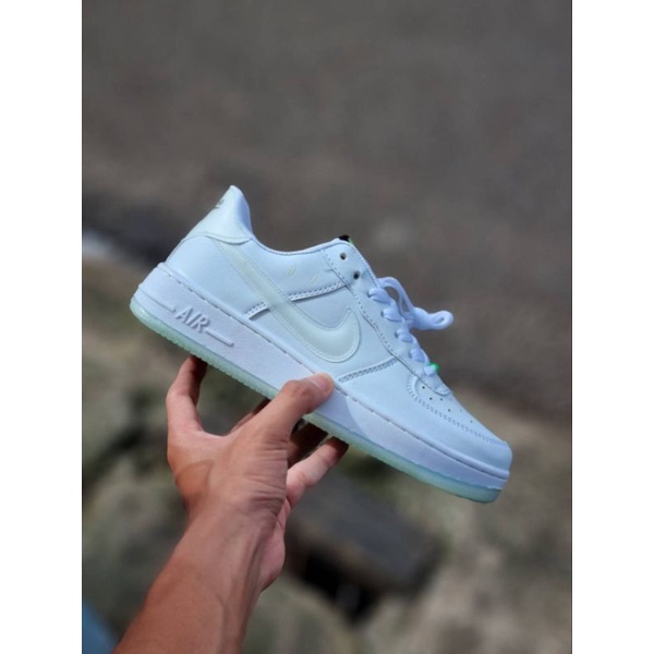 Sepatu • Air Force 1 Low Swoosh Glow In The Dark Kualitas Import