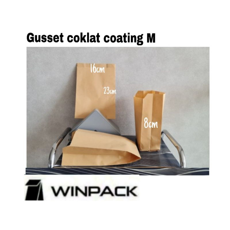 

Kantong Kertas Coklat Gusset Coating M