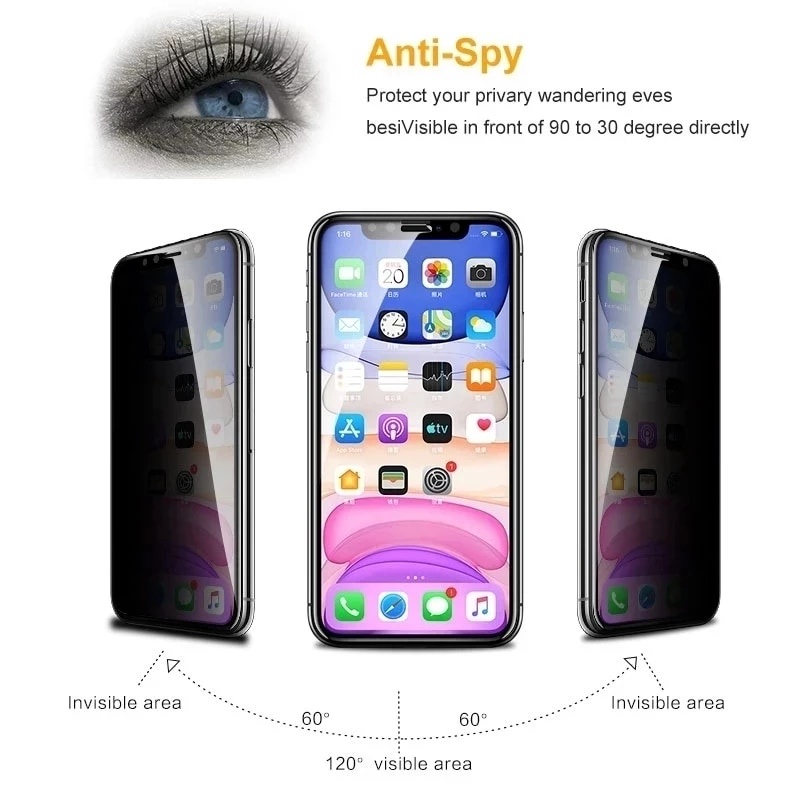 Juji Tempered Glass Anti-peek Full Cover Untuk Iphone14 Pro Max14Plus12 11 Pro Max 12Mini Privasi Pelindung Layar Di IPhone X XR XS 6 6S 7 8 Plus