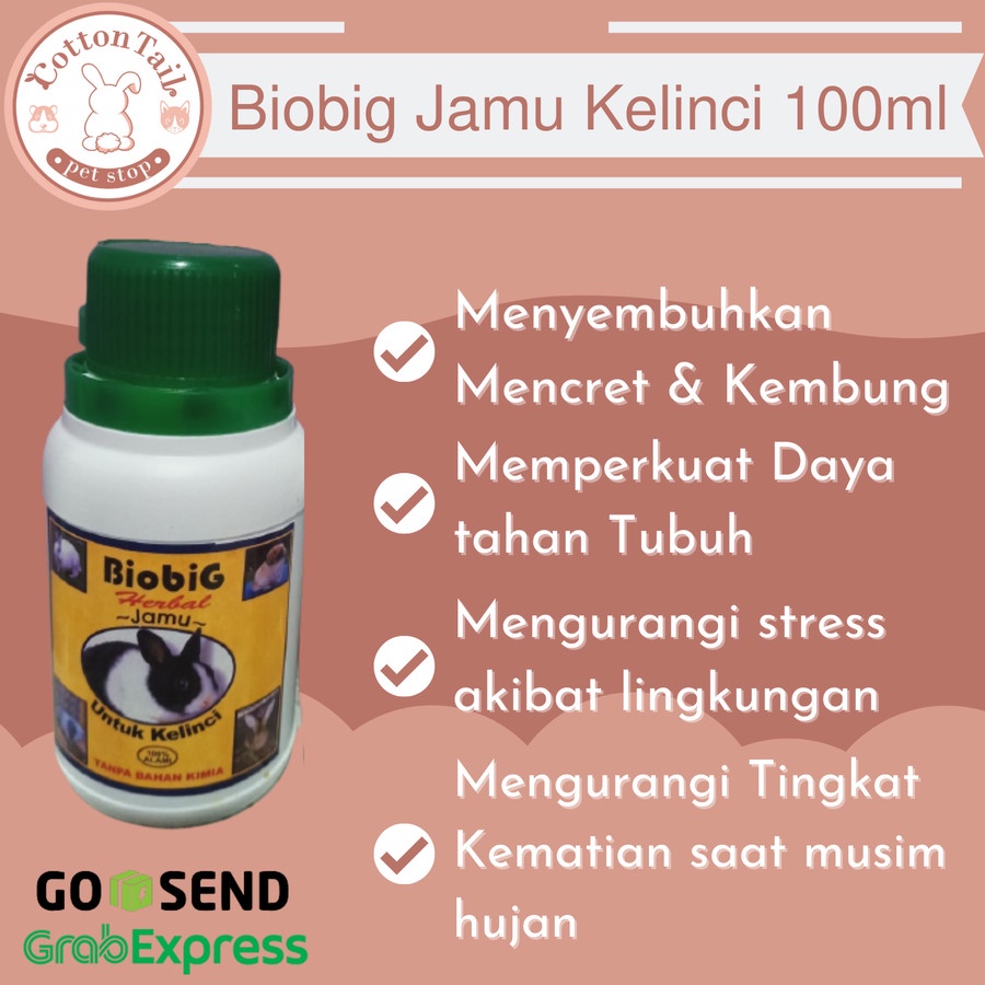 Vitamin Obat Kelinci Biobig Jamu Herbal Rabbit Hamster Cavy 100ml