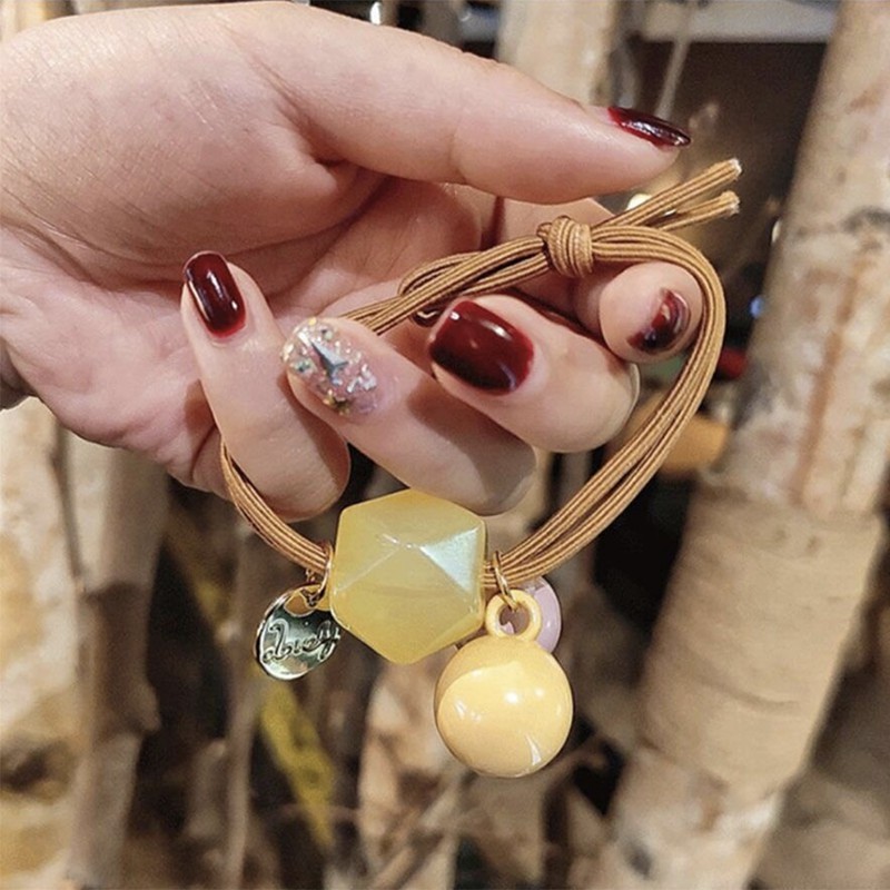 MURMURE.ID | IKAT RAMBUT KOREA SIMPLE MOTIF BULAT KOTAK PERMEN KARET TALI RAMBUT WANITA HA069-4