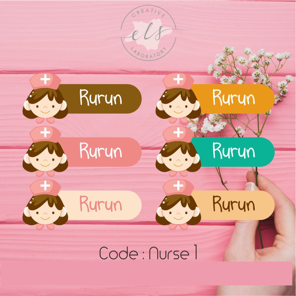 

stiker label nama custom waterproof anti air