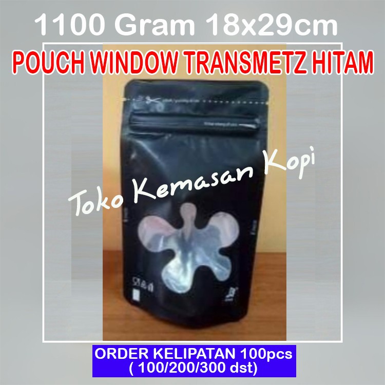 

Standing Pouch Kombinasi Window Transmetz Hitam 1100gr+ZIPPER+WINDOW