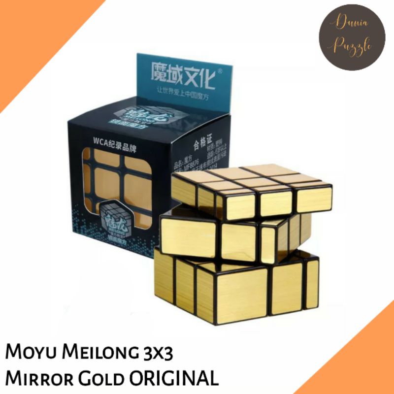 Rubik 3x3 Mirror Moyu Meilong Mirror 3x3 Gold ORIGINAL