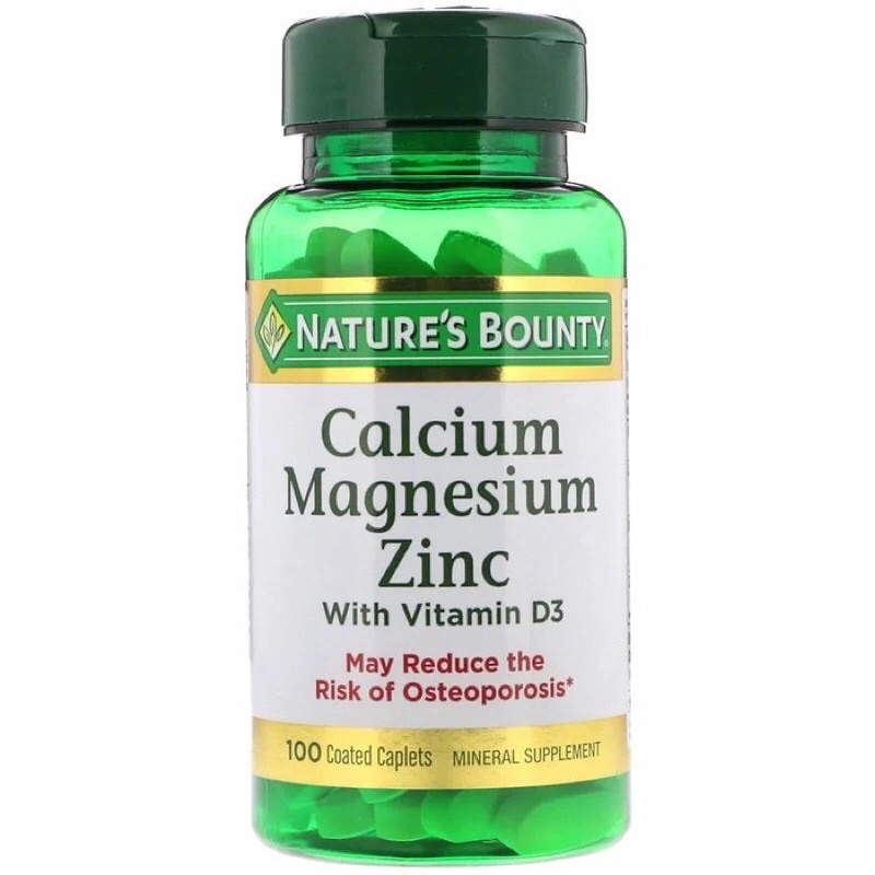 nature’s bounty calcium magnesium zinc with vitamin d3 -100 coated caplets