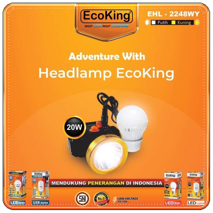 Mitra88sby senter kepala led murah Ecoking ( headlamp ) 2203 2240 2246 2285