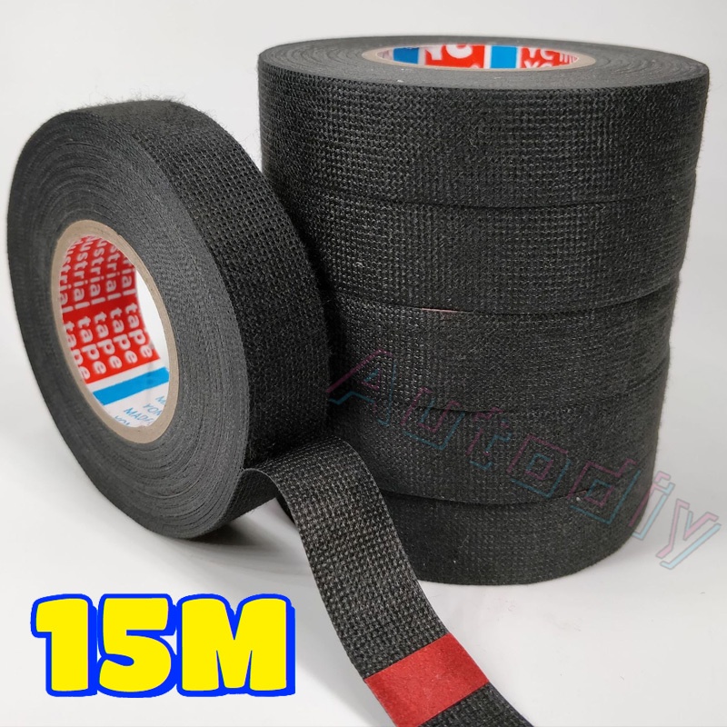 Tape Kain Tahan Panas / Api Panjang 15m Untuk Kabel Harness Mobil