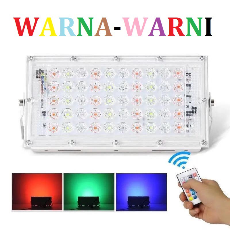 [WS] Light IP65 Lampu Tembak 50WAT WARNA WARNI LAMPU SOROT 50W  RGB SMD LED Flood