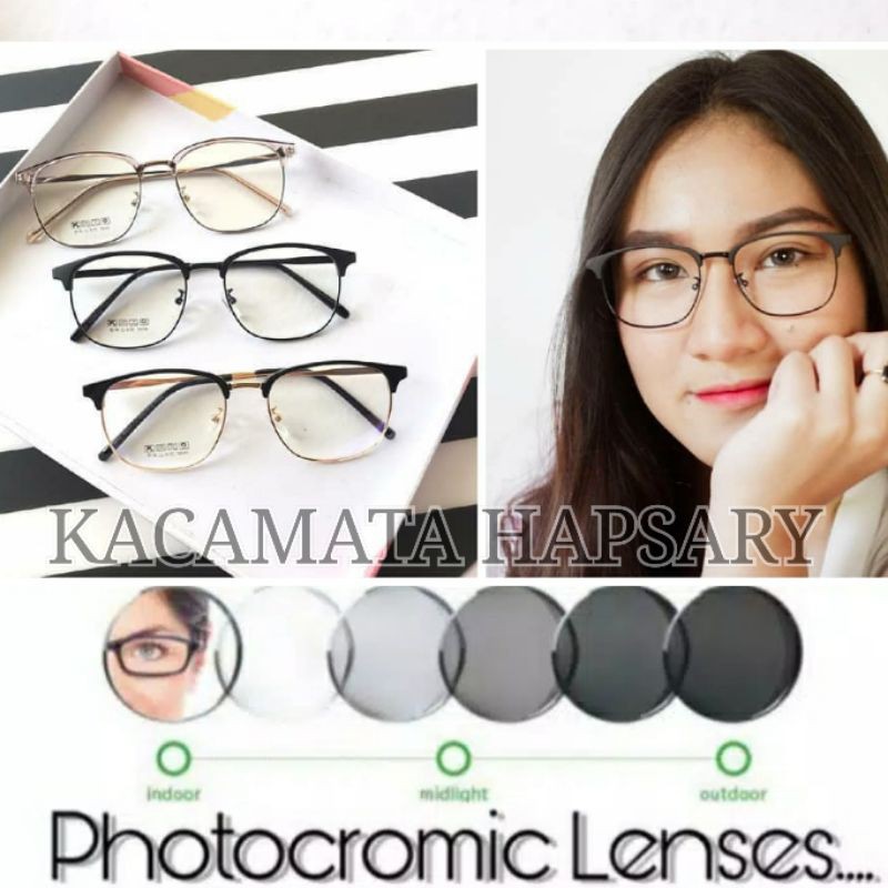 FRAME KACAMATA MINUS + LENSA PHOTOCROMIC | KACAMATA WANITA &amp; PRIA 2783 | ANTI RADIASI | ANTI UV