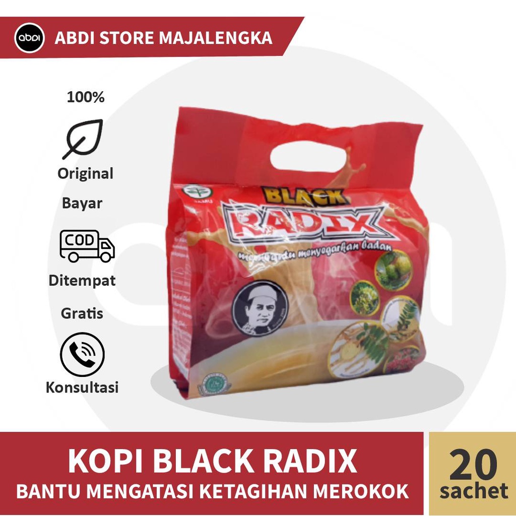 

Kopi Black Radix Pak Haji Isi 20 Sachet Jaminan Asli - Bantu meningkatkan vitalitas pria dewasa