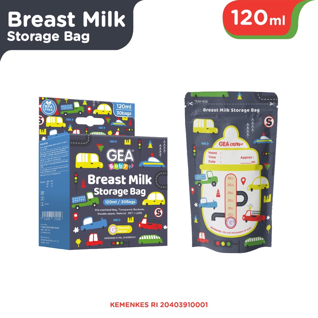 Gea Baby Breast Milk Storage Bag Metropolis 120ml Kantong Asi