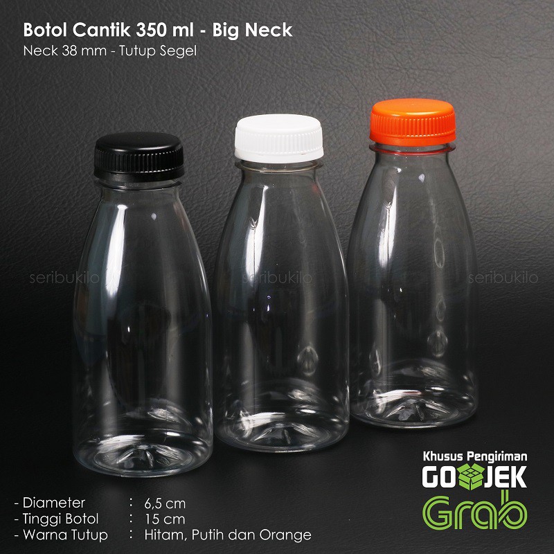 Botol Plastik Cantik  350ml PET KHUSUS GOJEK Shopee 