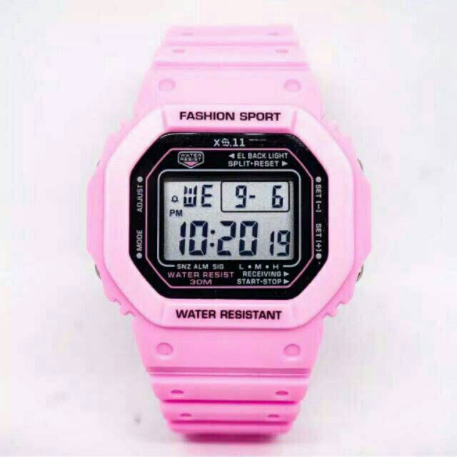 Jam Tangan Wanita/Pria Sporty XS11 Digital Strap Rubber