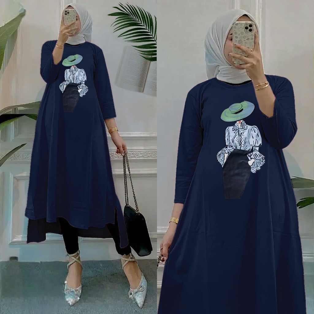 RILLO  - Gamis Midi Dress Classy Muslimah Terbaru