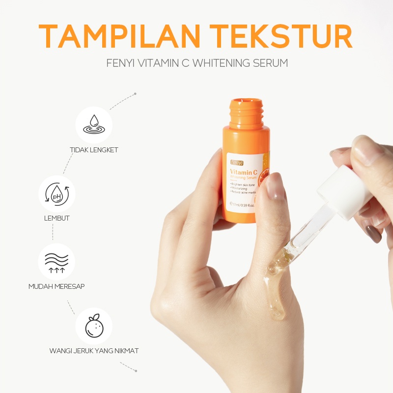 BPOM Fenyi Vitamin C Serum Mencerahkan Memudarkan Bintik Hitam Bekas Jerawat Anti Oksidan 17ml