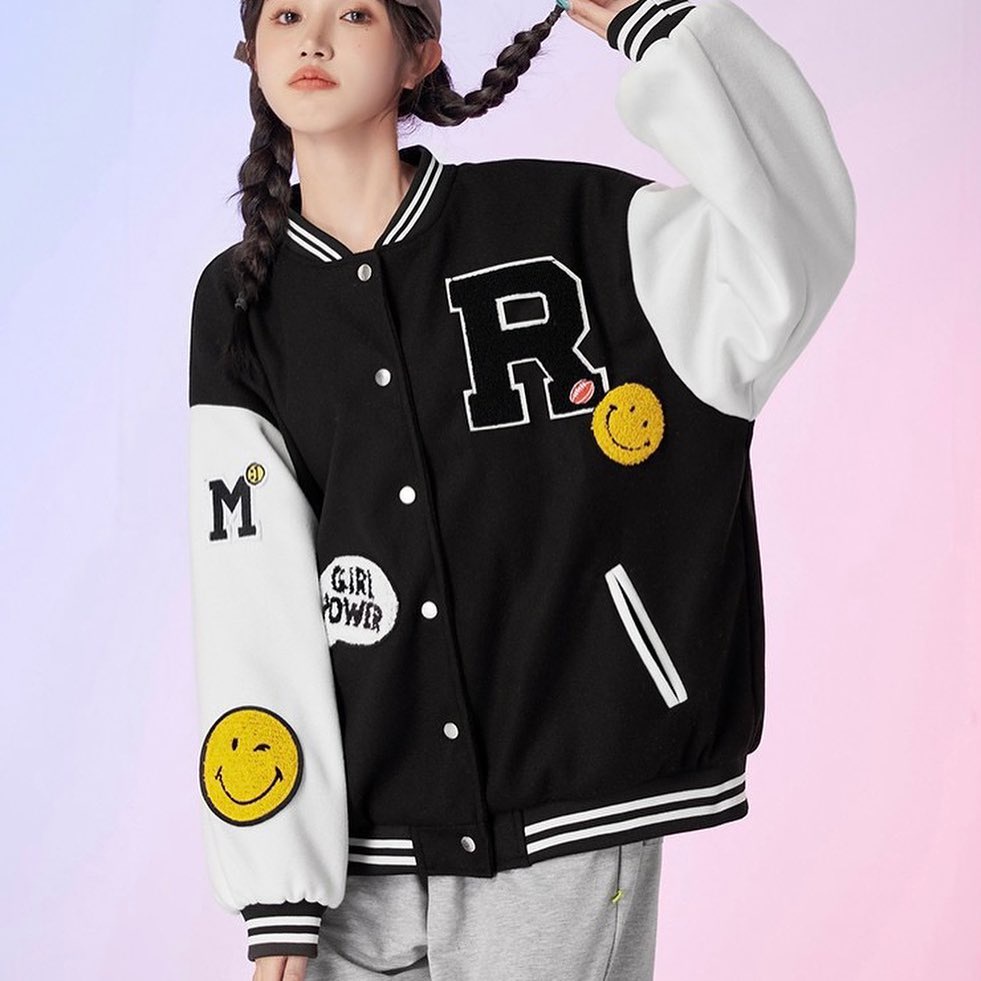 [CYC | COD] Outwear R Baseball Jacket | Fleece Hoodie Wanita Pria Trendy Murah