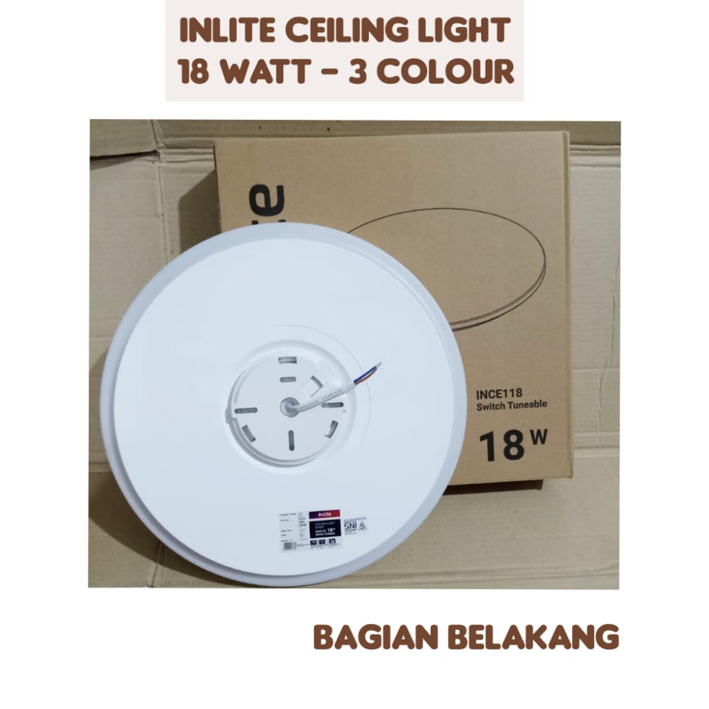 Lampu Inlite LED Baret Ceiling Light Series 18 Watt INCE118 - Switch Tuneable / 3 Warna