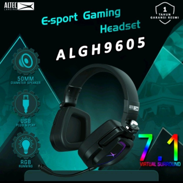 Headset Gaming ALTEC LANSING ALGH 9605 7.1 Surround RGB Garansi Resmi