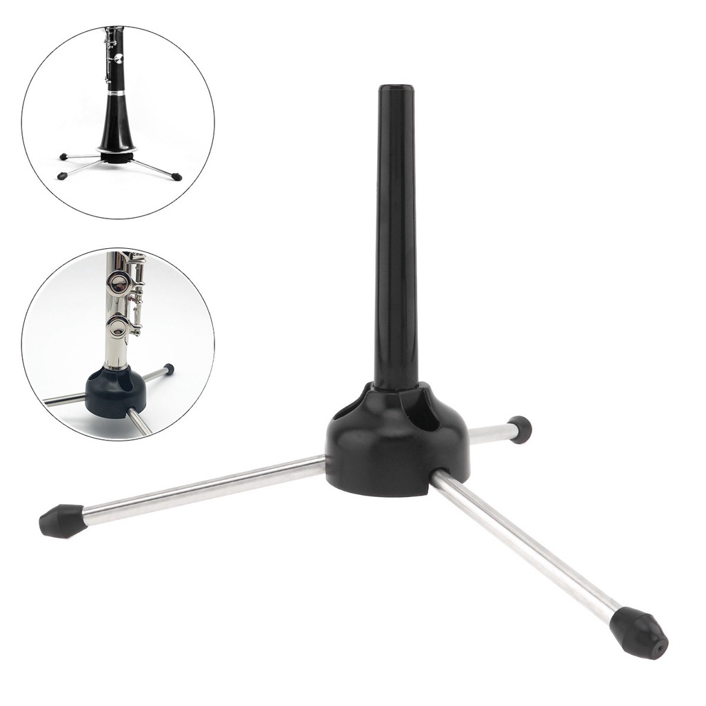 Tripod Stand Holder Lipat Portable Bahan Metal Untuk Instrumen Flute Klarinet