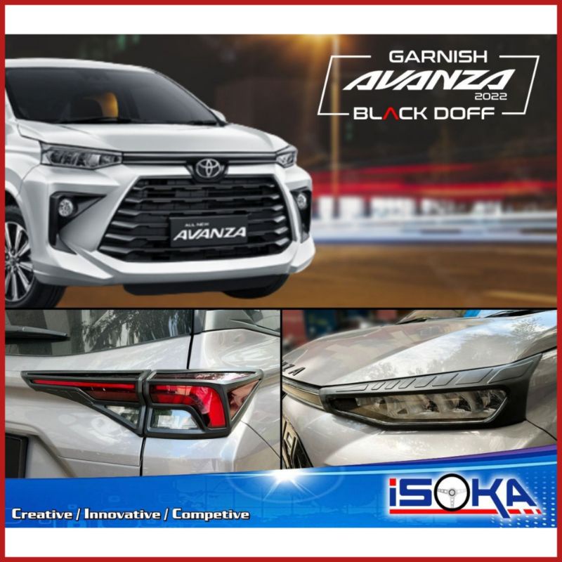 Garnish Lampu Avanza Xenia 2022 Up Hitam Dop