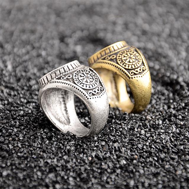 New Nordic mitologi Viking vintage Odin logo cincin pria trendsetter kepribadian kreatif Cincin orna