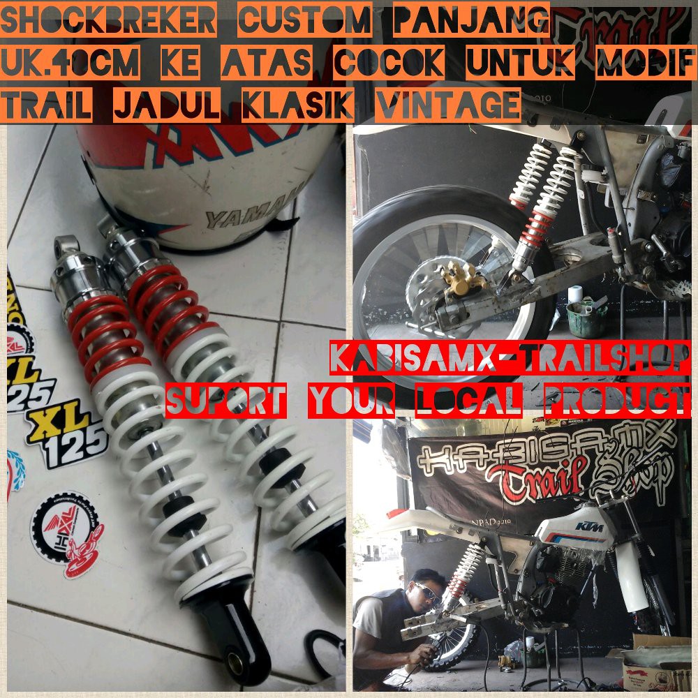 shocbreaker trail tinggi 40 42 shock belakang trail jadul