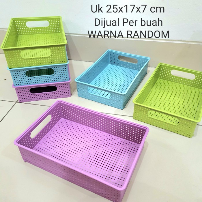 K383 - Keranjang Warna Kotak Box Tray Organizer Storage Bs Di Susun