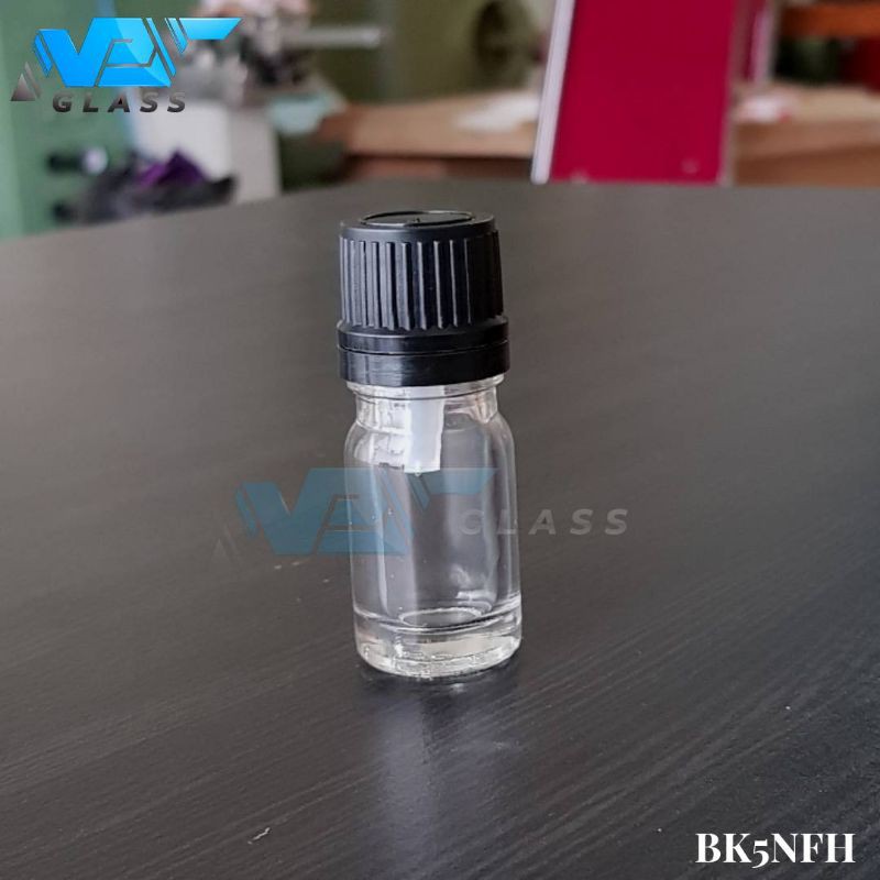 botol kaca 5ml bening tebal tutup filler / botol essential oil