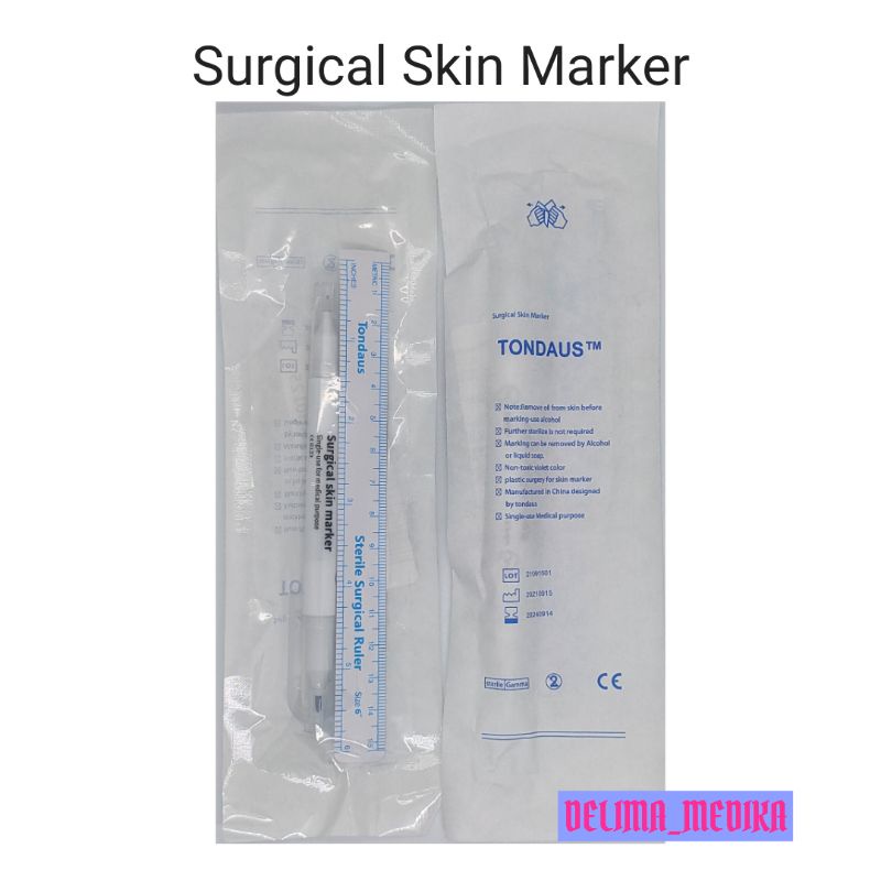 

Surgical Skin Marker Tondaus / Spidol Operasi 2in1 plus penggaris