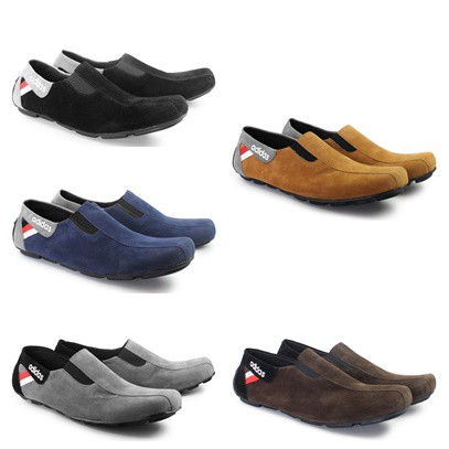 MS - SEPATU SLOP PRIA ADIDAS MZY CASUAL SLIP ON MOCASIN SUEDE MURAH TENDY KEKINIAN