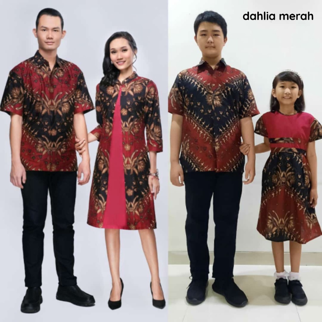 BATIK COUPLE MODERN PASANGAN KELUARGA AYAH ANAK KEBAYA SARIMBIT TUNIK JUMBO IBU DRESS DAHLIA POLA MERAH ANAK LAKI LAKI PEREMPUAN FAMILY KONDANGAN TERBARU NATAL LAMARAN KEKINIAN SET PREMIUM BIG SIZE SARIMBITAN REMAJA WANITA DRES