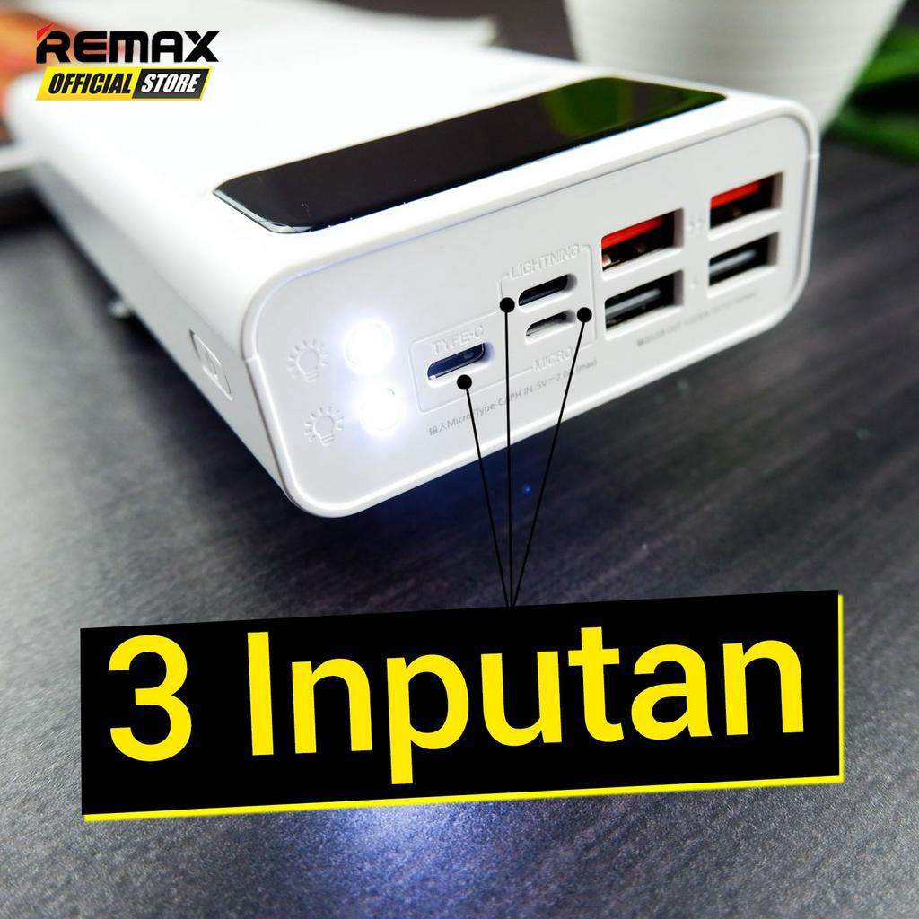 REMAX Mengine Powerbank 30000mAh 4 Output LED Flashlight RPP-112