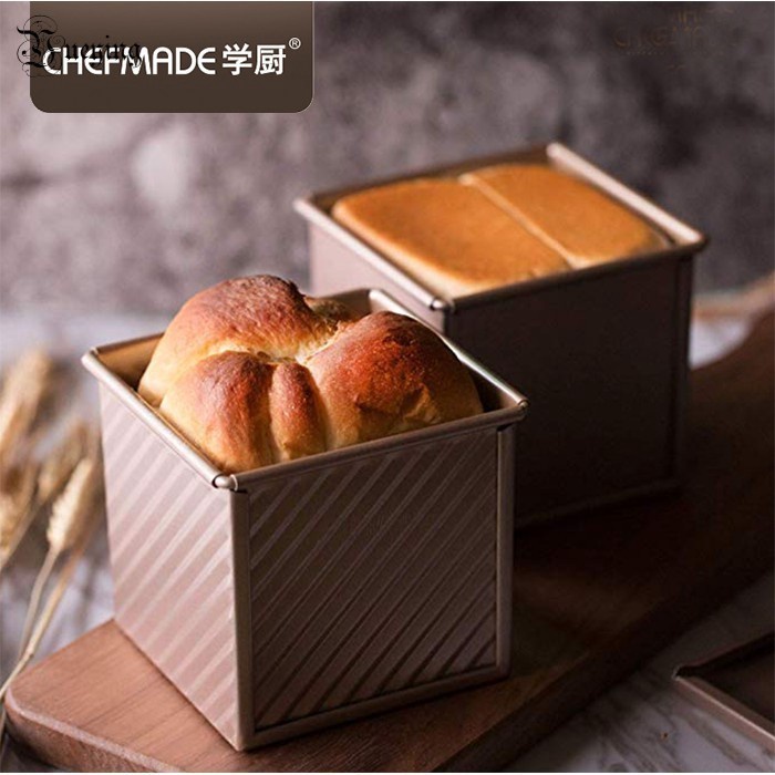 Chefmade Corrugated Square Loaf Pan With Cover WK9318 / loyang roti