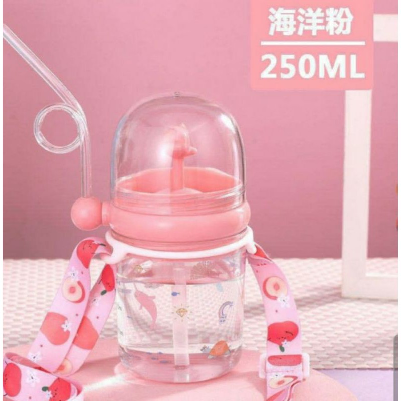 BOTOL MINUM SEDOTAN ANAK MOTIF IKAN PAUS AIR MANCUR GOOD QUALITY