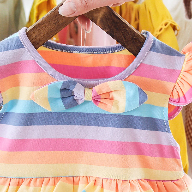 Dress Anak Perempuan Motif Tutu Rainbow Baju Anak 0-2 Thn