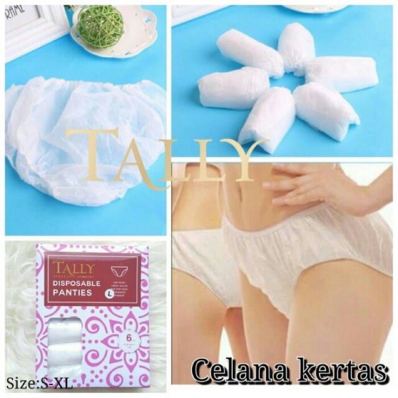 TALLY CD CELANA DALAM KERTAS I SIZE S-XXL | SEKALI PAKAI | DISPOSABLE PANTIES | PRIA DAN WANITA