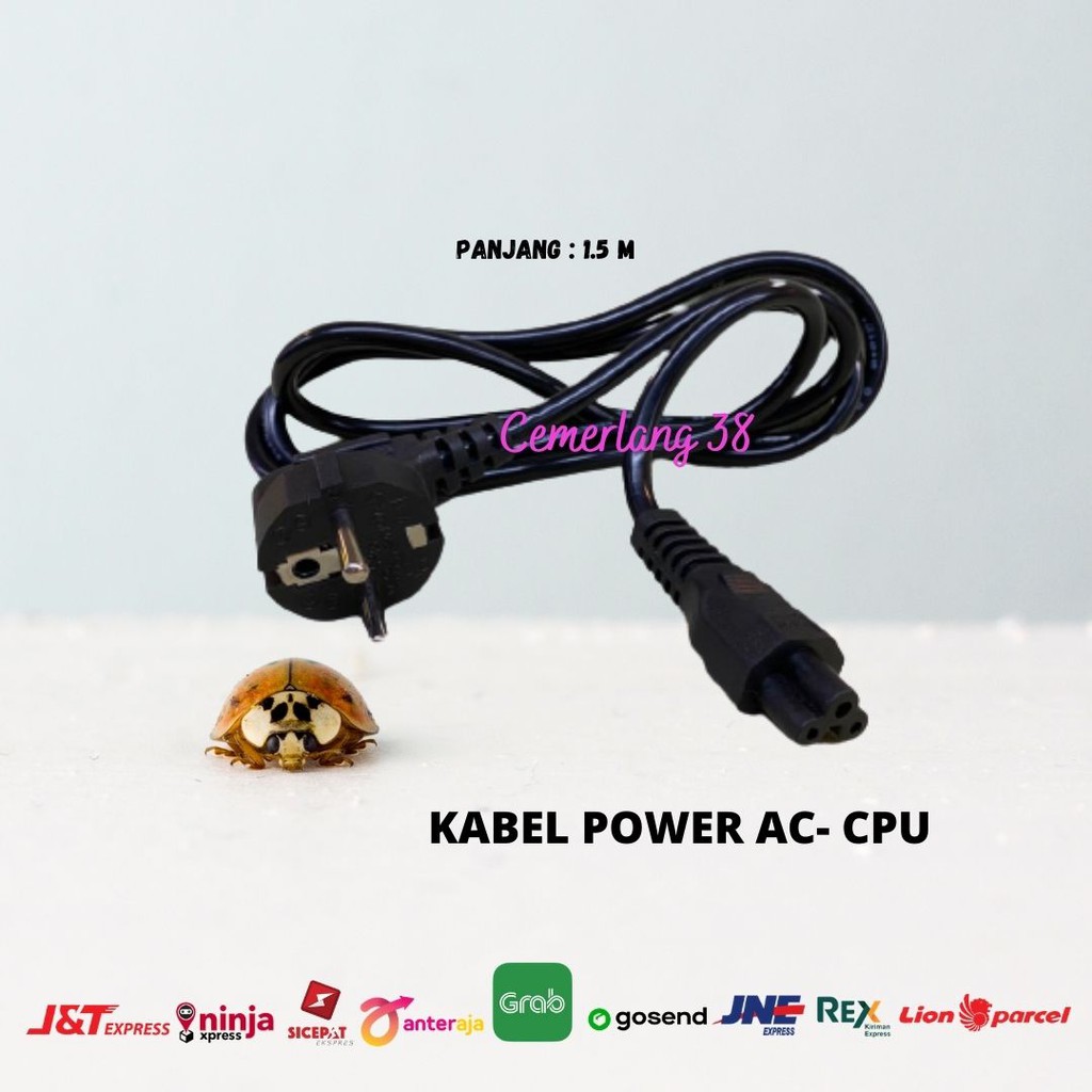 1.5m Kabel Power AC Cord Laptop Colokan 3 Kabel Adaptor Notebook Mickey Bunga