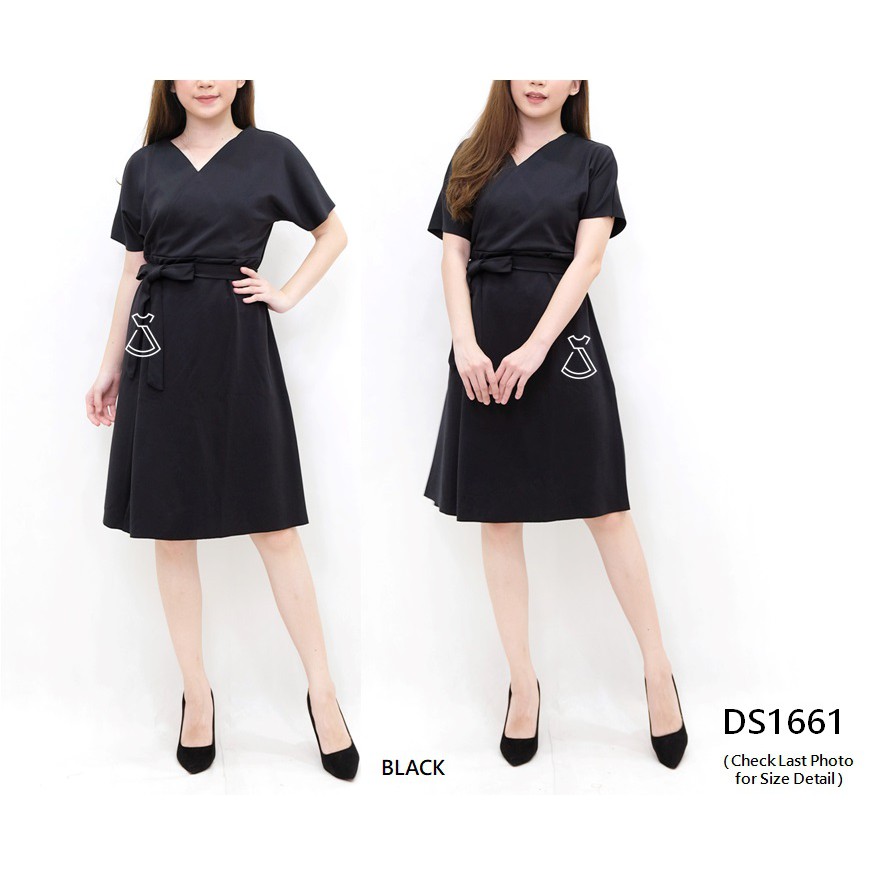 DS1661 - Dress Midi Scuba Dress Casual