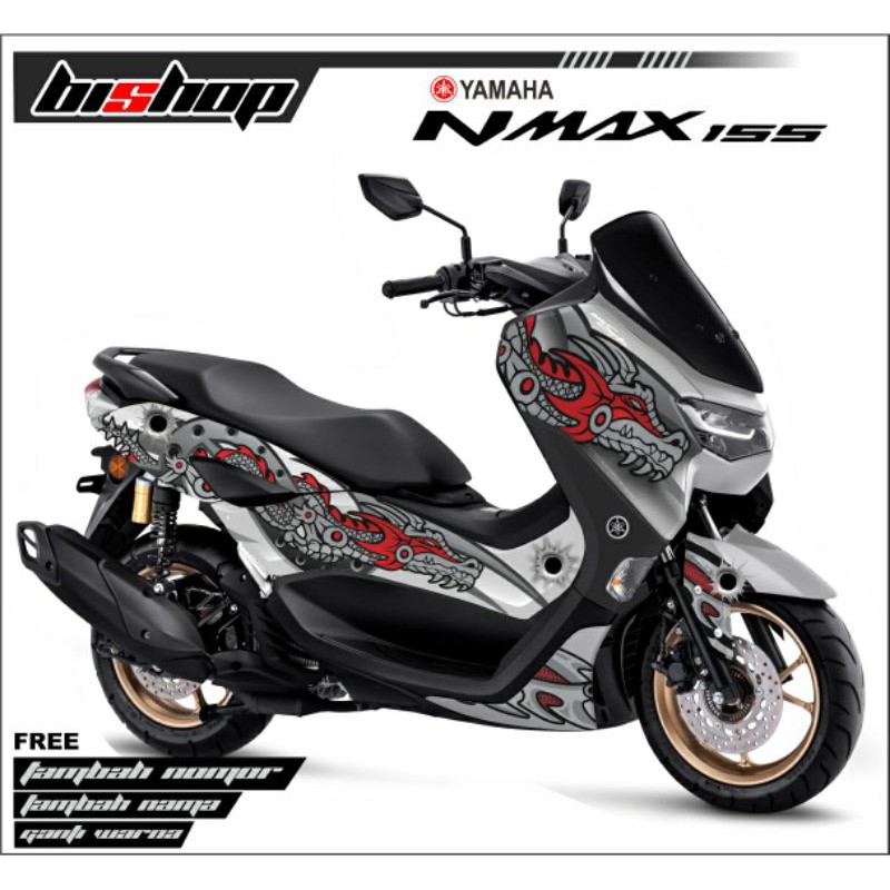 Decal Sticker NMAX full Body motif dragon abu merah
