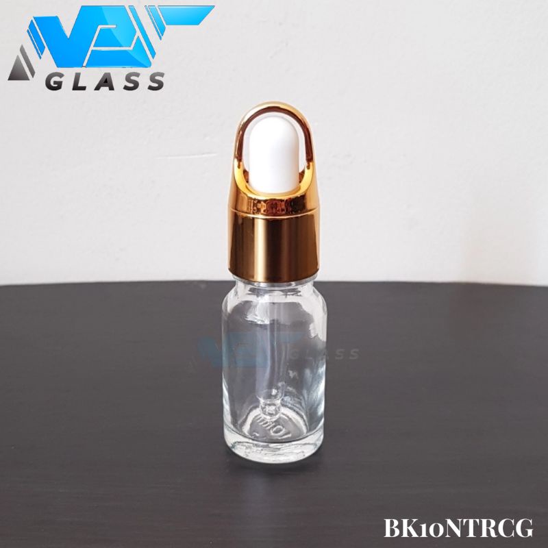 botol kaca 10ml bening tebal ring gold