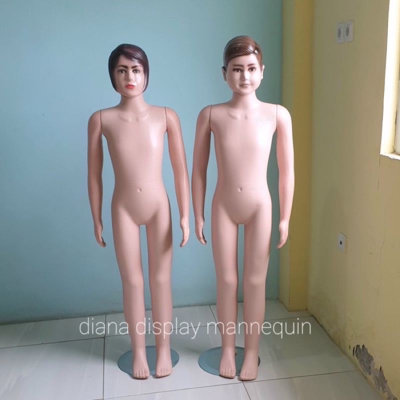 PATUNG MANEKIN BAJU FULLBODY ANAK SMP KEPALA CEWEK COWOK ALIEN KOMPLIT DENGAN PLAT PLASTIK ATAU BESI