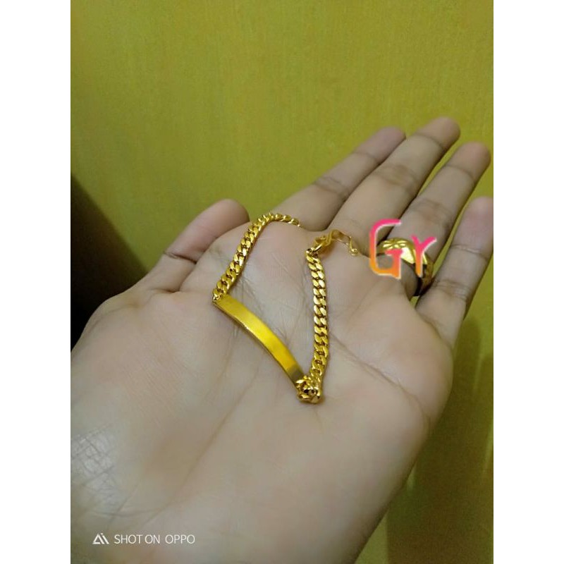 TERMURAHH gelang rante plat anak panjang bs request by chat